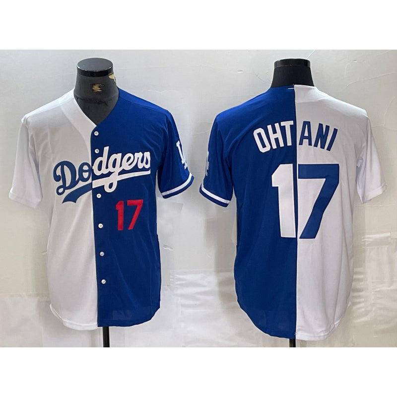 Los Angeles Dodgers #17 Shohei Ohtani Number White Blue Two Tone Stitched Baseball Jerseys