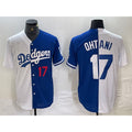 Los Angeles Dodgers #17 Shohei Ohtani Number White Blue Two Tone Stitched Baseball Jerseys
