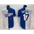 Los Angeles Dodgers #17 Shohei Ohtani Number White Blue Two Tone Stitched Baseball Jerseys