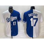 Los Angeles Dodgers #17 Shohei Ohtani Number White Blue Two Tone Stitched Baseball Jersey