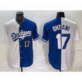 Los Angeles Dodgers #17 Shohei Ohtani Number White Blue Two Tone Stitched Baseball Jerseys