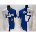 Los Angeles Dodgers #17 Shohei Ohtani Number White Blue Two Tone Stitched Baseball Jerseys