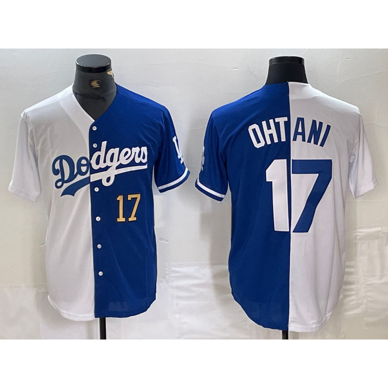 Los Angeles Dodgers #17 Shohei Ohtani Number White Blue Two Tone Stitched Baseball Jerseys