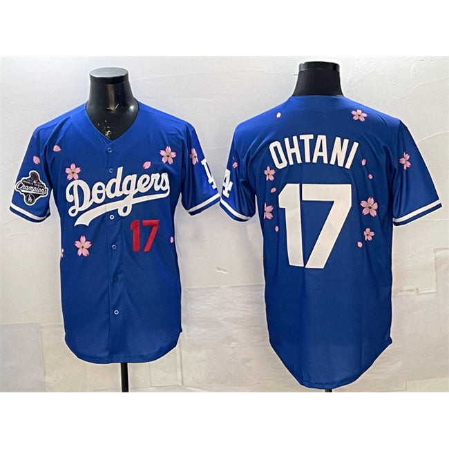 Los Angeles Dodgers #17 Shohei Ohtani Royal 2025 World Series Champions Patch Tokyo Series Limited Stitched Baseball Jersey