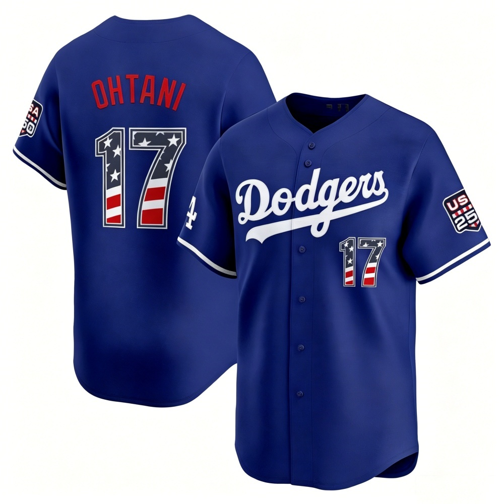 Los Angeles Dodgers #17 Shohei Ohtani Royal USA 250 Fourth of July Limited Baseball Stitched Jersey