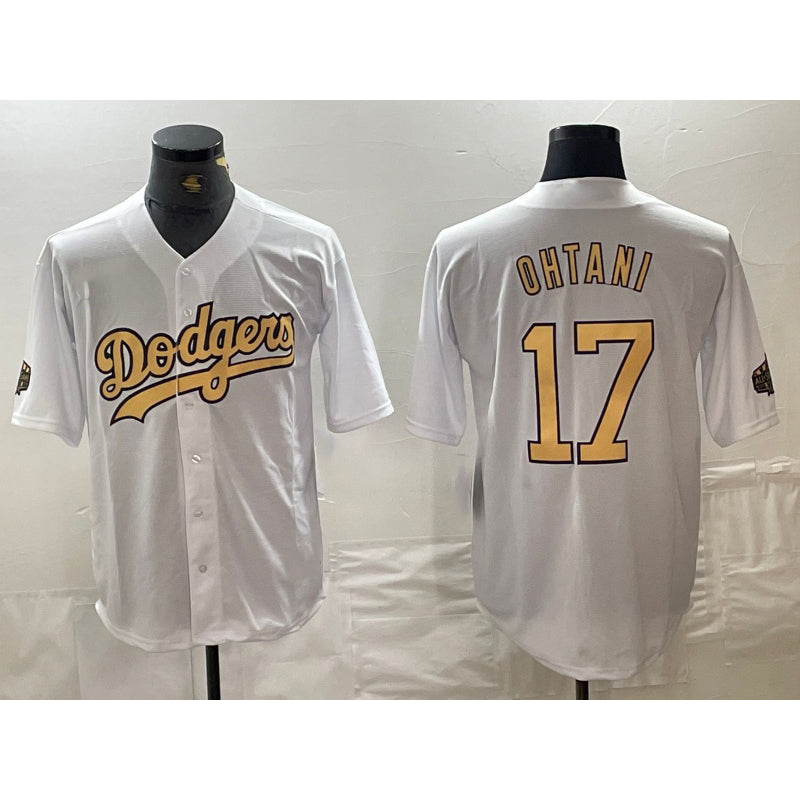 Los Angeles Dodgers #17 Shohei Ohtani White 2022 All Star Stitched Cool Baseball Jersey