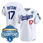 Los Angeles Dodgers #17 Shohei Ohtani White 2025 Back-To-Back World Series Champions Jersey