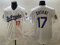 Los Angeles Dodgers #17 Shohei Ohtani White 2026 Gold Collection 9x & B2B Champs Patch Stitched Baseball Jersey