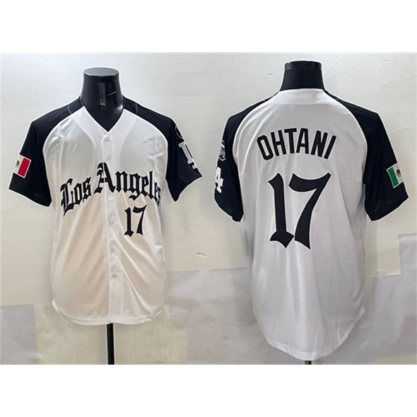 Los Angeles Dodgers #17 Shohei Ohtani White Black Mexico 2025 LA Gothic Style With Fernando Patch Vapor Premier Limited Stitched Baseball Jersey