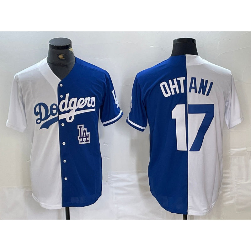 Los Angeles Dodgers #17 Shohei Ohtani White Blue Two Tone Stitched Baseball Jersey