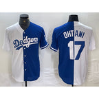 Los Angeles Dodgers #17 Shohei Ohtani White Blue Two Tone Stitched Baseball Jersey