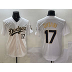Los Angeles Dodgers #17 Shohei Ohtani White Gold Limited Stitched Baseball Jersey
