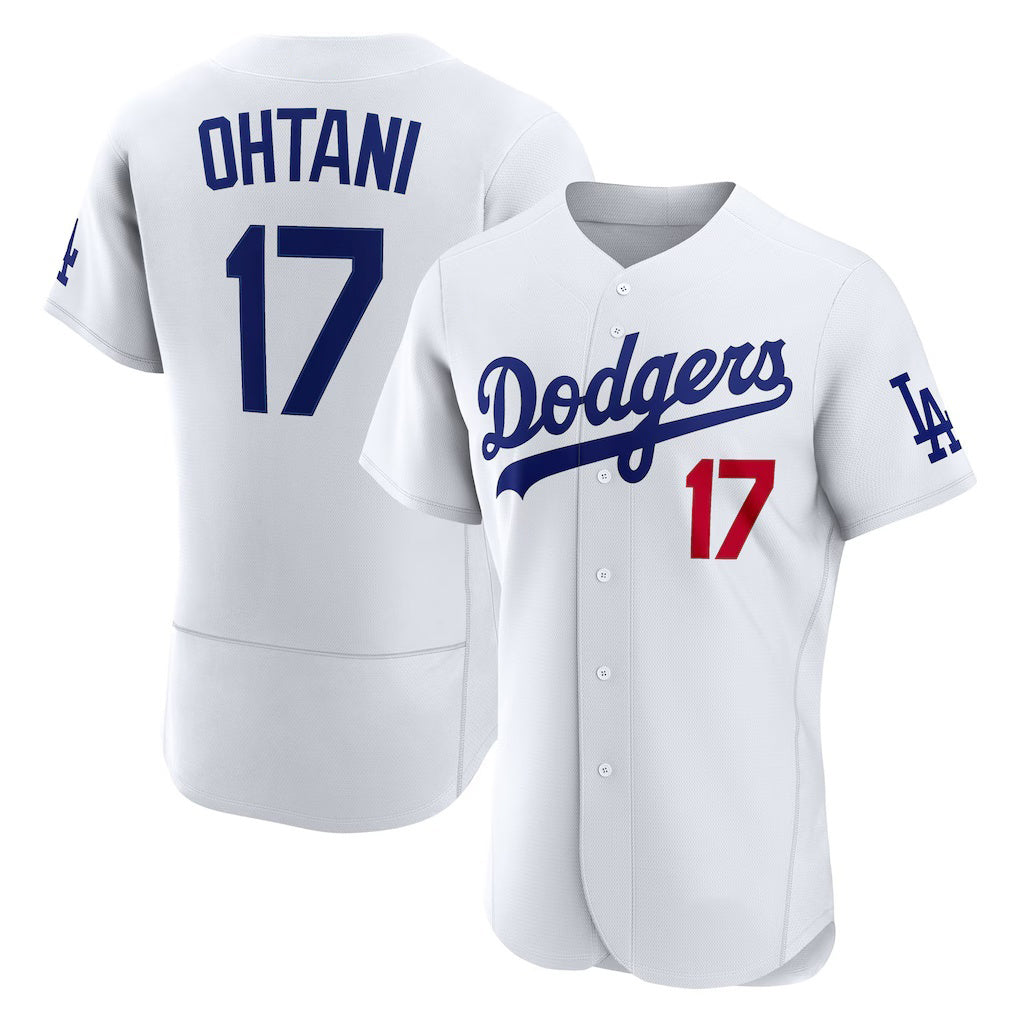 Los Angeles Dodgers #17 Shohei Ohtani White Home Authentic Baseball Jersey