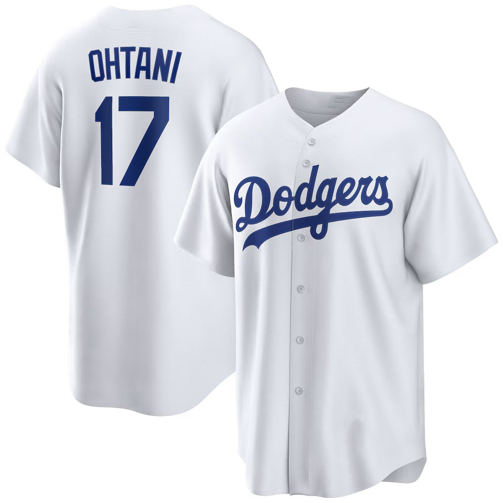 Los Angeles Dodgers #17 Shohei Ohtani White Home Replica Player Baseball Jersey