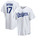 Los Angeles Dodgers #17 Shohei Ohtani White Home Replica Player Baseball Jersey