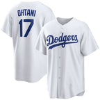 Los Angeles Dodgers #17 Shohei Ohtani White Home Replica Player Baseball Jersey