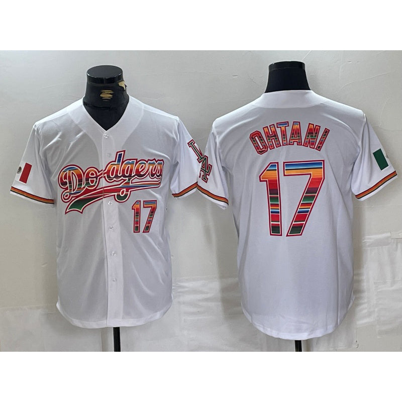 Los Angeles Dodgers #17 Shohei Ohtani White Mexico Cool Base Stitched Baseball Jersey