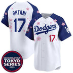 Los Angeles Dodgers #17 Shohei Ohtani White Royal 2025 Tokyo Series Limited Stitched Baseball Jersey