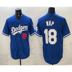 Los Angeles Dodgers #18 Yoshinobu Yamamoto MVP Blue Limited Stitched Baseball Jersey