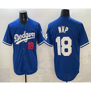 Los Angeles Dodgers #18 Yoshinobu Yamamoto MVP Blue Limited Stitched Baseball Jersey