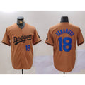 Los Angeles Dodgers #18 Yoshinobu Yamamoto Number Olive Cool Base Limited Stitched Baseball Jersey