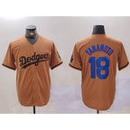 Los Angeles Dodgers #18 Yoshinobu Yamamoto Olive Cool Base Limited Stitched Baseball jersey