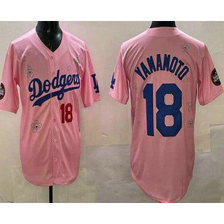 Los Angeles Dodgers #18 Yoshinobu Yamamoto Pink 2025 Tokyo Series Limited Baseball Jersey