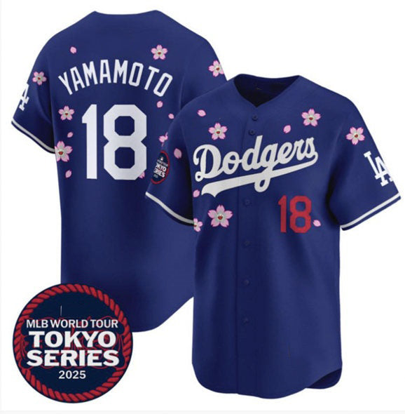 LLos Angeles Dodgers #18 Yoshinobu Yamamoto Royal 2025 Tokyo Series Limited Stitched Baseball Jersey