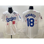 Los Angeles Dodgers #18 Yoshinobu Yamamoto White 2025 World Series Patch Tokyo Series Limited Stitched Baseball Jersey