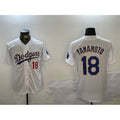 Los Angeles Dodgers #18 Yoshinobu Yamamoto White Gold Home Limited Stitched Baseball Jersey