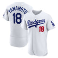 Los Angeles Dodgers #18 Yoshinobu Yamamoto White Home Authentic Baseball Jersey