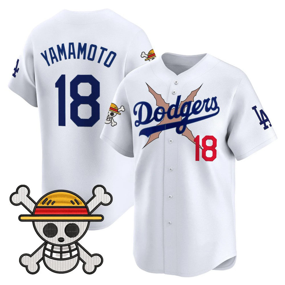 Los Angeles Dodgers #18 Yoshinobu Yamamoto White x One Piece Vapor Premier Limited Baseball Stitched Jersey