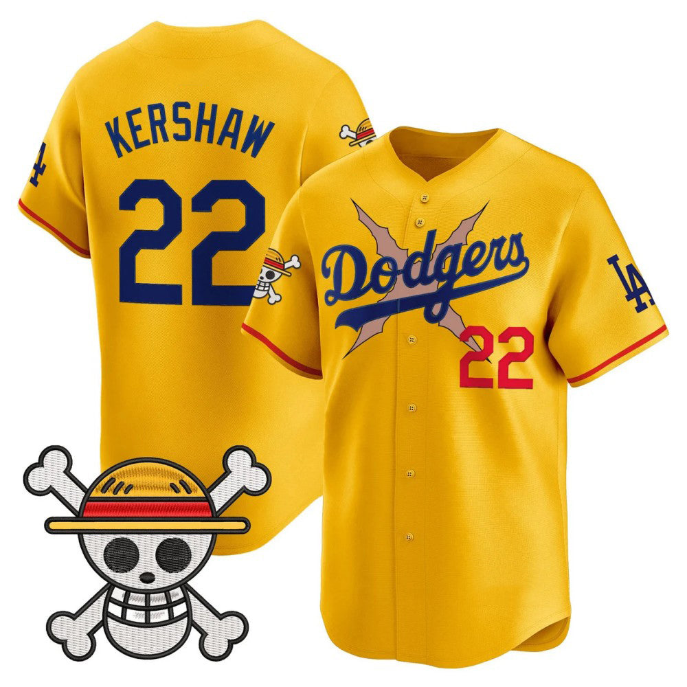 Los Angeles Dodgers #22 Clayton Kershaw Gold x One Piece Vapor Premier Limited Baseball Stitched Jersey