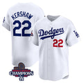 Los Angeles Dodgers #22 Clayton Kershaw White 2024 World Series Champions Home Limited Stitched Baseball Jersey