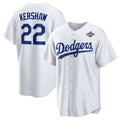 Los Angeles Dodgers #22 Clayton Kershaw White 2025 World Series Home Cool Base Stitched Baseball Jersey