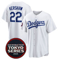 Los Angeles Dodgers #22 Clayton Kershaw White 2025 World Tour Tokyo Series Home Stitched Baseball Jersey