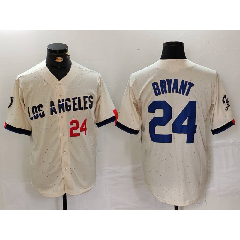 Los Angeles Dodgers #24 Kobe Bryant Number Cream 2024 City Connect Limited Stitched Baseball Jersey