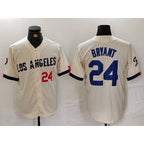 Los Angeles Dodgers #24 Kobe Bryant Number Cream 2024 City Connect Limited Stitched Baseball Jersey