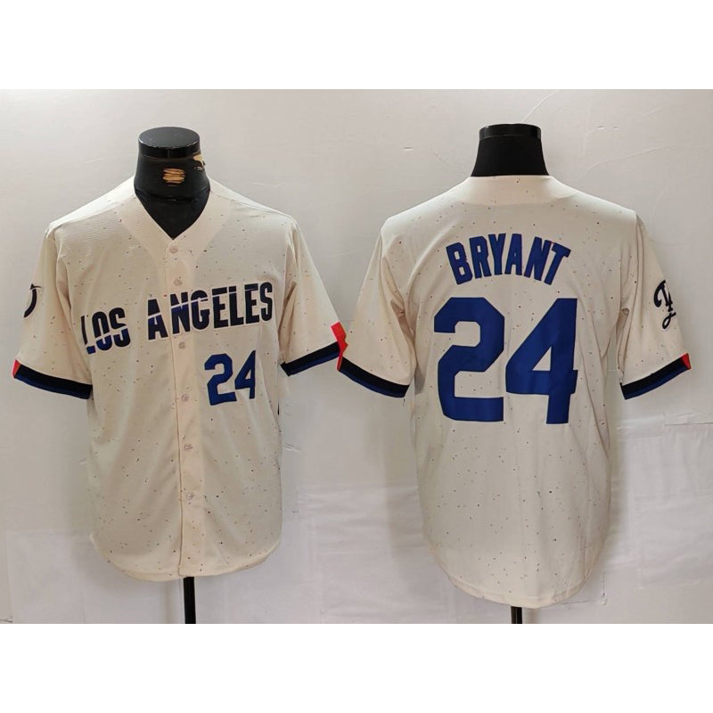 Los Angeles Dodgers #24 Kobe Bryant Number Cream 2024 City Connect Limited Stitched Baseball Jersey