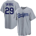 Los Angeles Dodgers #29 Tarik Skubal Gray Cool Base Stitched Baseball Jersey
