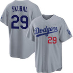 Los Angeles Dodgers #29 Tarik Skubal Gray Cool Base Stitched Baseball Jersey