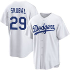 Los Angeles Dodgers #29 Tarik Skubal White Cool Base Stitched Baseball Jersey