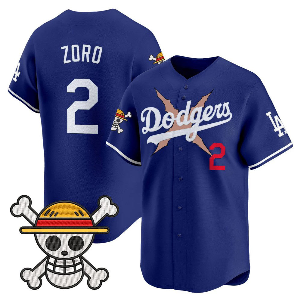 Los Angeles Dodgers #2 ZORO Royal One Piece Vapor Premier Limited Baseball Stitched Jersey