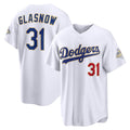 Los Angeles Dodgers #31 Tyler Glasnow White 2026 Gold Collection Stadium Baseball Jersey