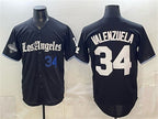 Los Angeles Dodgers #34 Fernando Valenzuela Black 2025 World Series Champions Patch 'Gothic Edition' Vapor Premier Limited Stitched Baseball Jersey