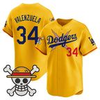 Los Angeles Dodgers #34 Fernando Valenzuela Gold x One Piece Vapor Premier Limited Baseball Stitched Jersey