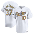 Los Angeles Dodgers #37 Teoscar Hernandez White 2025 Gold Collection Limited Stitched Baseball Jersey
