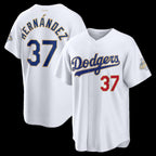 Los Angeles Dodgers #37 Teoscar Hern¨¢ndez White 2026 Gold Collection Stadium Baseball Jersey