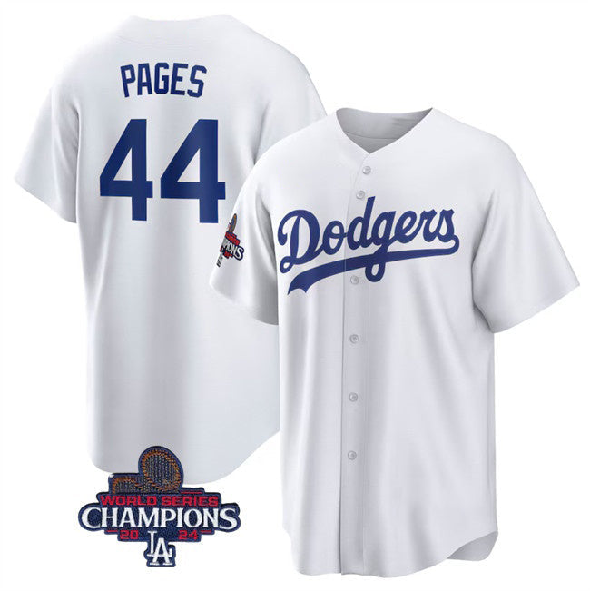 Los Angeles Dodgers #44 Andy Pages White 2024 World Series Cool Base Stitched Baseball Jersey