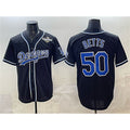 Los Angeles Dodgers #50 Mookie Betts Black Fashion 2025 World Series Cool Base Stitched Baseball Jersey
